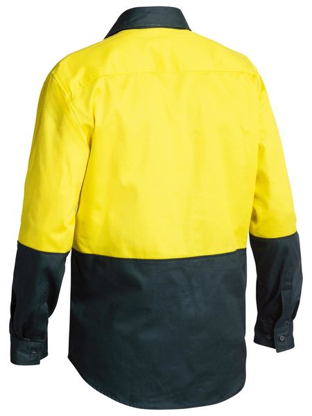 Bisley Hi Vis Closed Front Drill Shirt- Long Sleeve-(BSC6267)