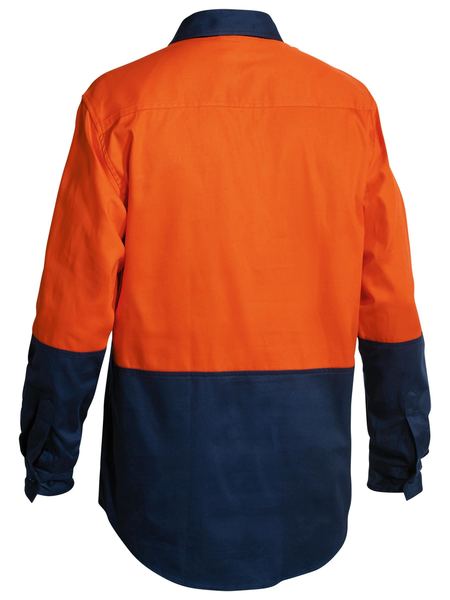 Bisley Hi Vis Closed Front Drill Shirt- Long Sleeve-(BSC6267)