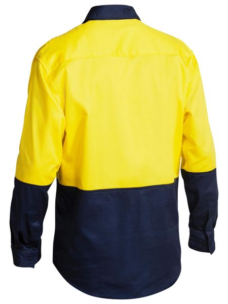 Bisley Hi Vis Closed Front Drill Shirt- Long Sleeve-(BSC6267)