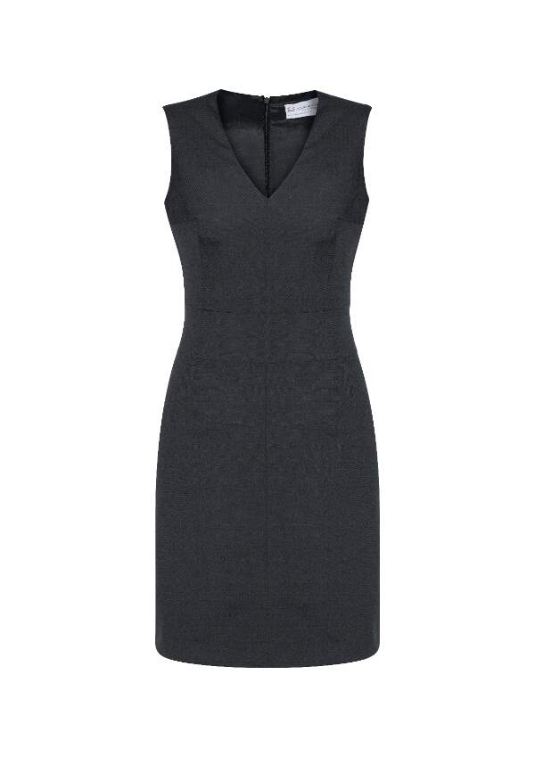 Biz Corporate Womens Cool Stretch Sleeveless V-Neck Dress (30121)