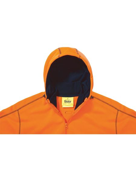 Bisley Hi Vis Zip Front Fleece Hoodie-(BK6819)