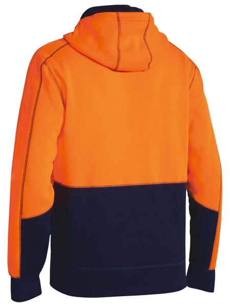 Bisley Hi Vis Zip Front Fleece Hoodie-(BK6819)