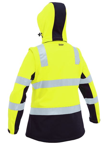 Bisley Women's Taped Two Tone Hi Vis 3-In-1 Soft Shell Jacket (BJL6078T)