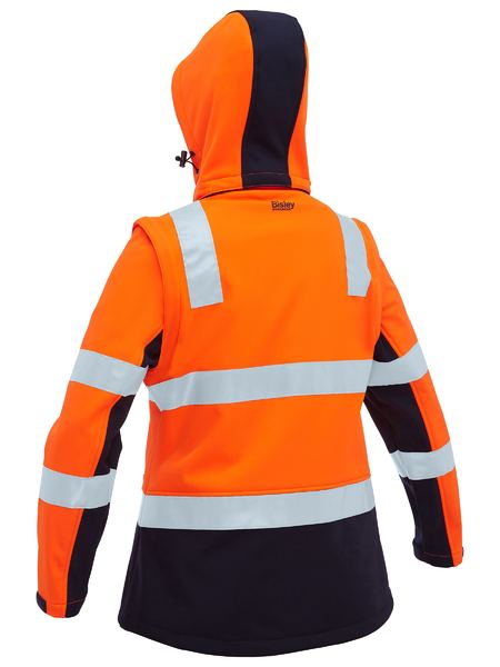 Bisley Women's Taped Two Tone Hi Vis 3-In-1 Soft Shell Jacket (BJL6078T)