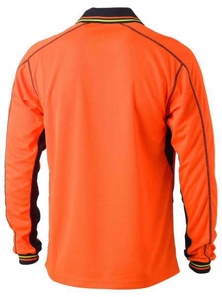 Bisley Two Tone Hi Vis Polyester Mesh Long Sleeve Polo Shirt (BK6219)