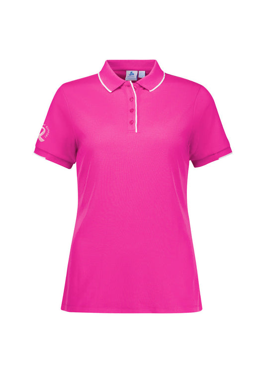 Biz Care Womens Pink Short Sleeve Polo (CST313LS)