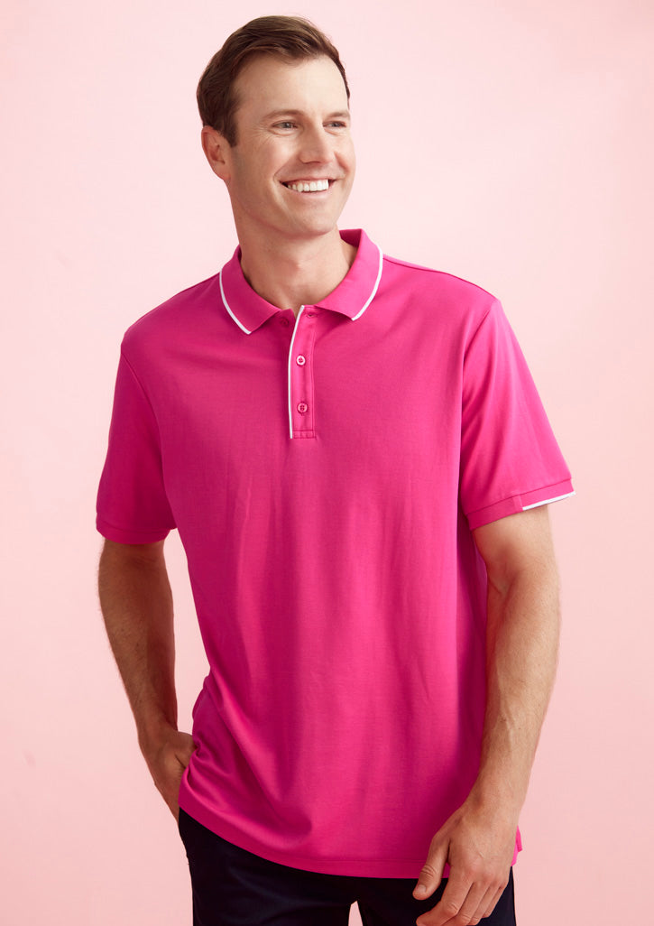 Biz Care Mens Pink Short Sleeve Polo (CST313MS)