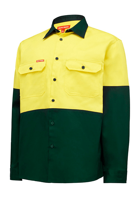 Hard Yakka Core Hi-Vis Long Sleeve Heavyweight Cotton Drill Shirt (Y04605)