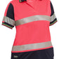 Bisley Womens Short Sleeve Taped Two Tone Hi Vis V-neck Polo (BKL1225T)