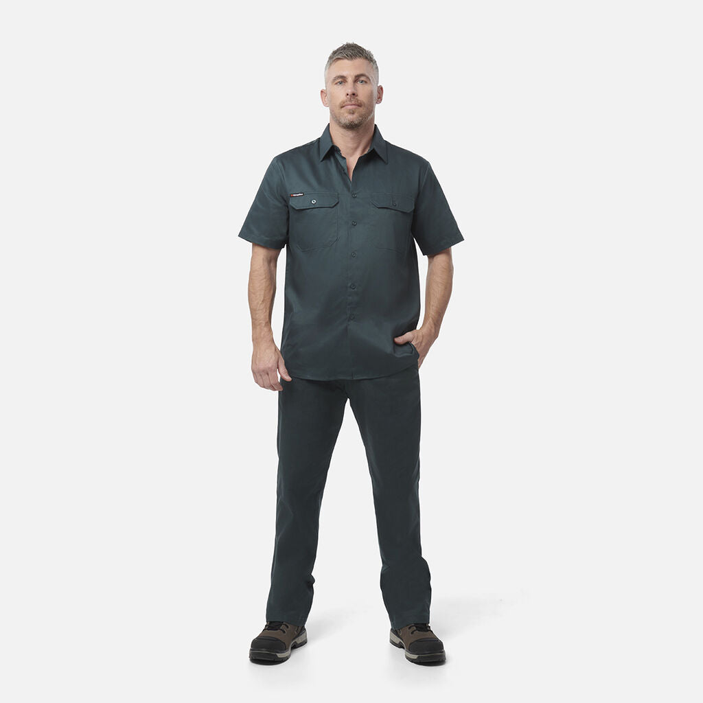 King Gee Originals Short Sleeve Open Front Cotton Drill Work Shirt (K04030)