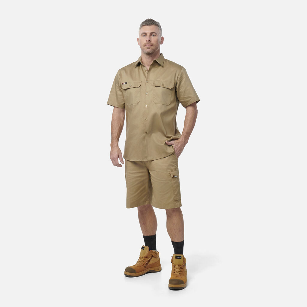 King Gee Originals Short Sleeve Open Front Cotton Drill Work Shirt (K04030)