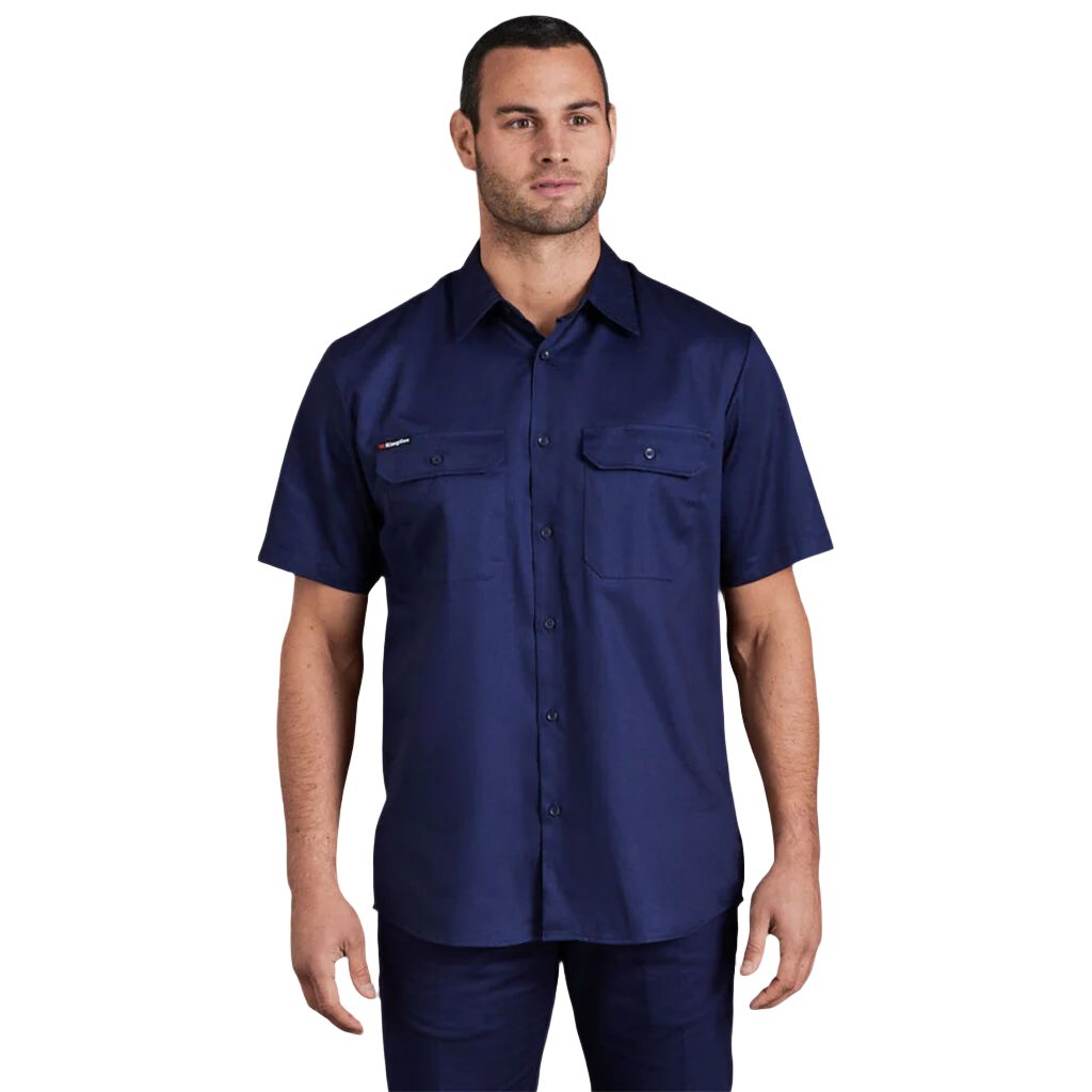 King Gee Originals Short Sleeve Open Front Cotton Drill Work Shirt (K04030)