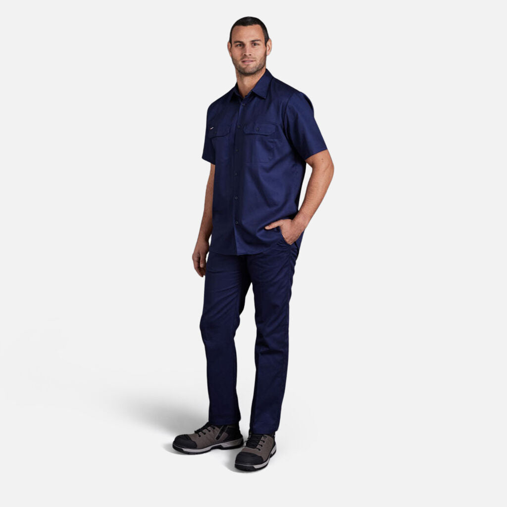 King Gee Originals Short Sleeve Open Front Cotton Drill Work Shirt (K04030)