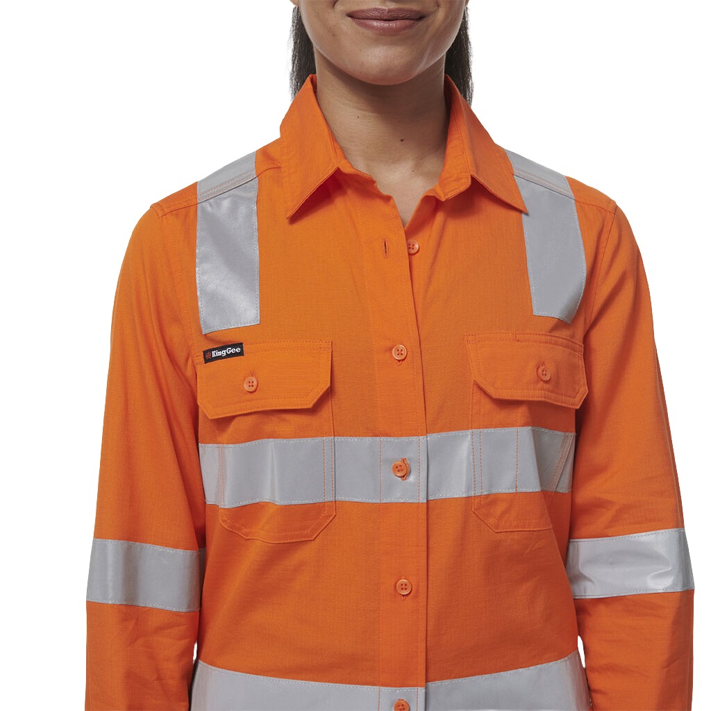 King Gee Women's Workcool Vented NSW Rail Shirt (K44203)