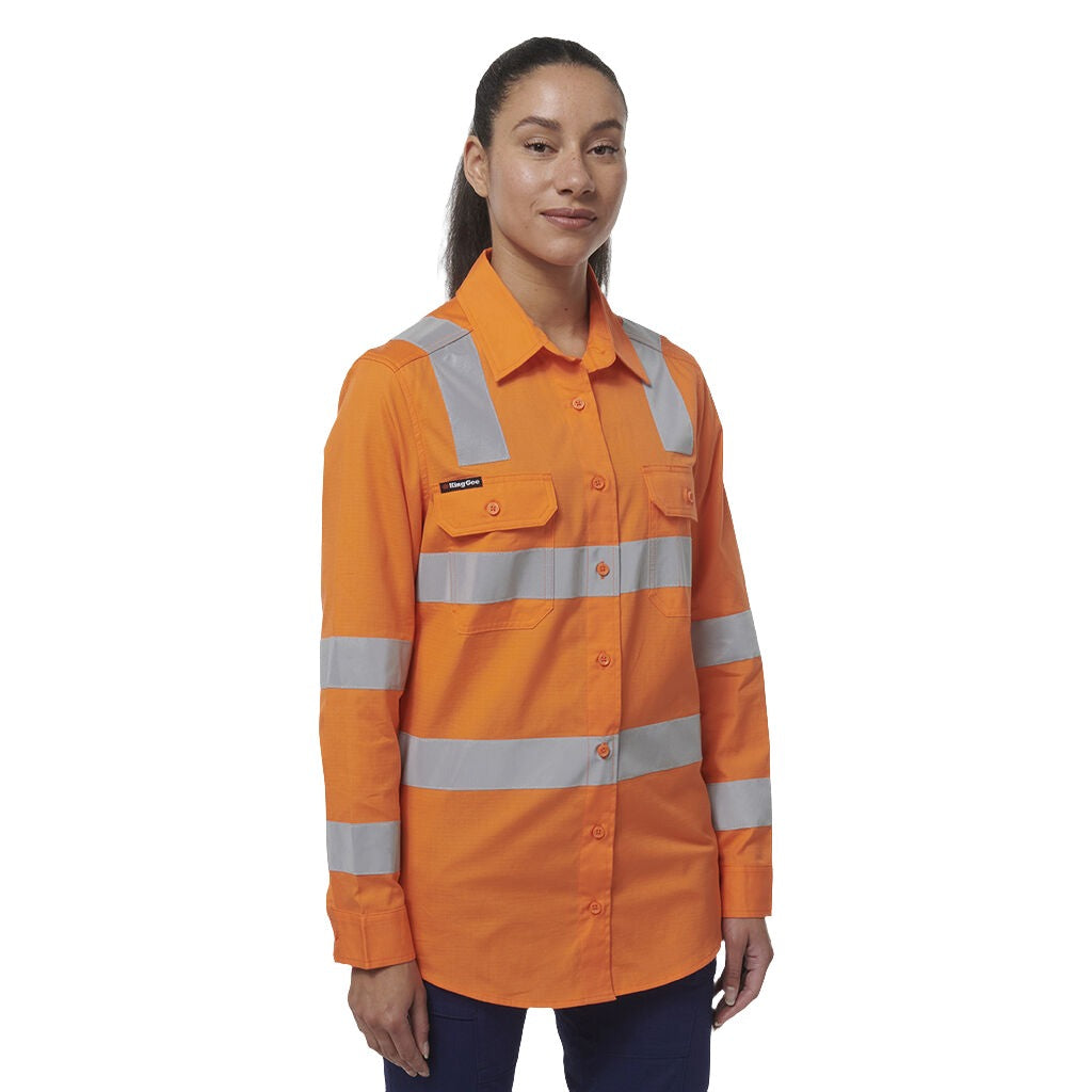 King Gee Women's Workcool Vented VIC Rail Shirt (K44232)