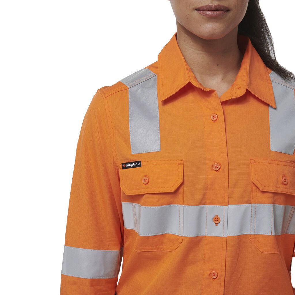 King Gee Women's Workcool Vented VIC Rail Shirt (K44232)