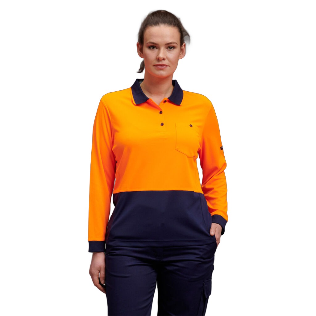 King Gee HyperFreeze Women's Spliced Polo L/S ( K44730)