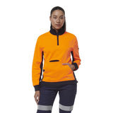 King Gee Women's Spliced Hi Vis 1/4 Zip Fleece (K45008)