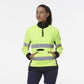 King Gee Women's Hi Vis Reflective Spliced 1/4 Zip Fleece (K45009)