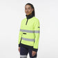 King Gee Women's Hi Vis Reflective Spliced 1/4 Zip Fleece (K45009)