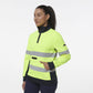 King Gee Women's Hi Vis Reflective Spliced 1/4 Zip Fleece (K45009)