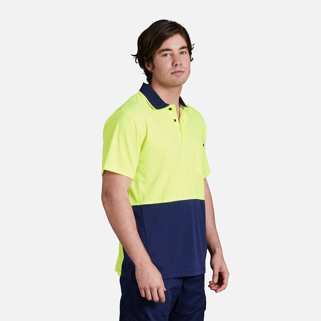 King Gee Workcool Hyperfreeze Hi-Vis Two Tone Short Sleeve Polo Shirt (K54205)