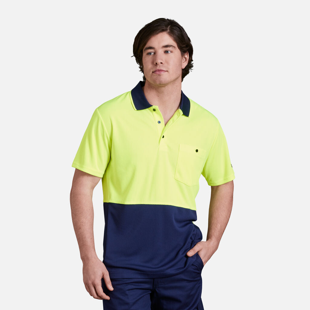 King Gee Workcool Hyperfreeze Hi-Vis Two Tone Short Sleeve Polo Shirt (K54205)