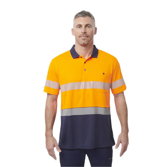 King Gee Workcool Hyperfreeze Spliced Polo Short Sleeve with Segmented Tape-(K54215)