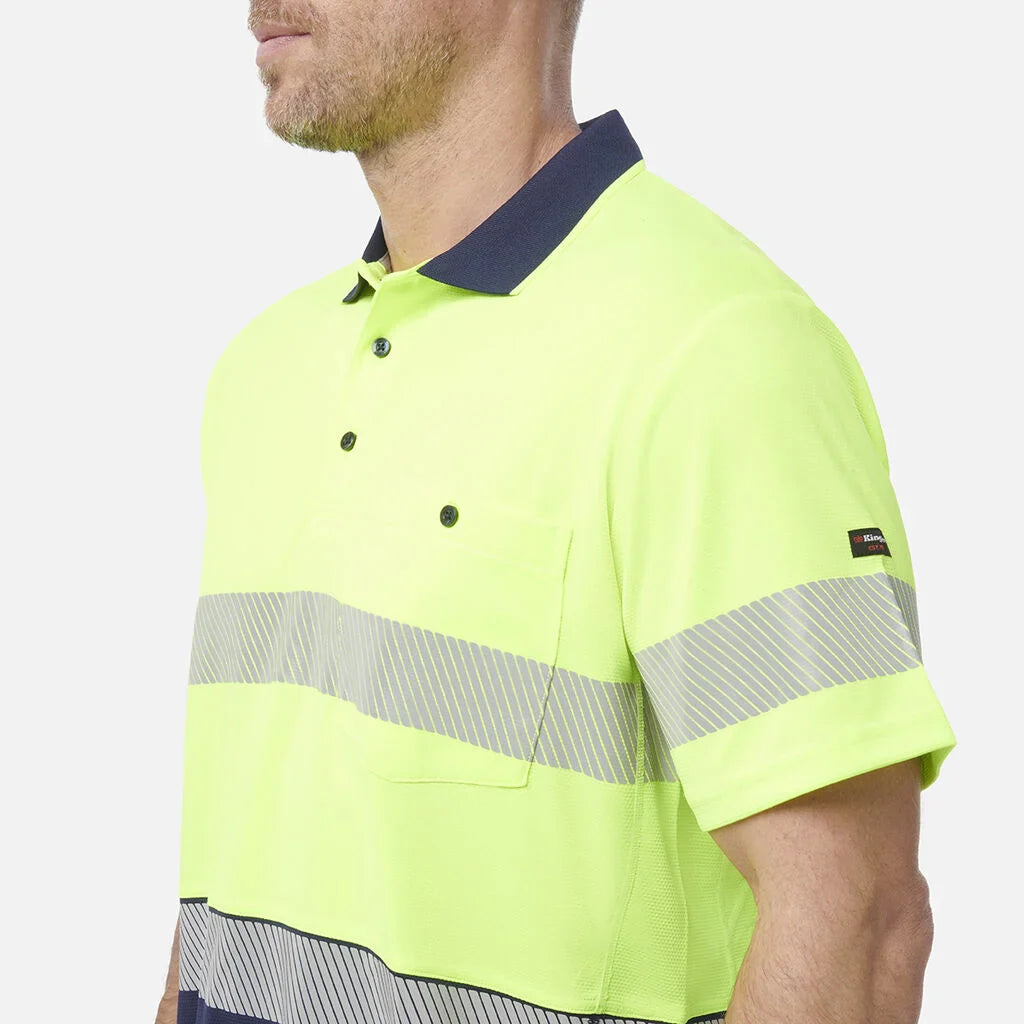 King Gee Workcool Hyperfreeze Hi-Vis Reflective Short Sleeve Polo (K54215 )