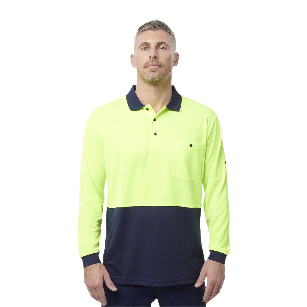 King Gee Hyperfreeze Spliced L/S Polo-(K54235)