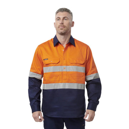 King Gee Reflective Closed Front Spliced Drill Shirt L/S (K54325)