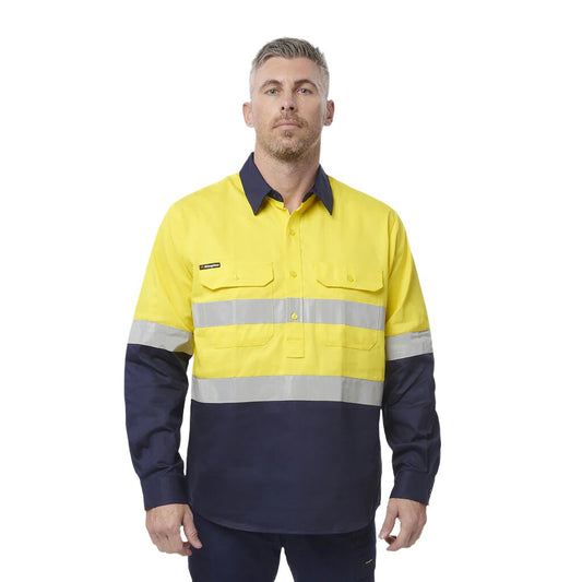 King Gee Reflective Closed Front Spliced Drill Shirt L/S (K54325)