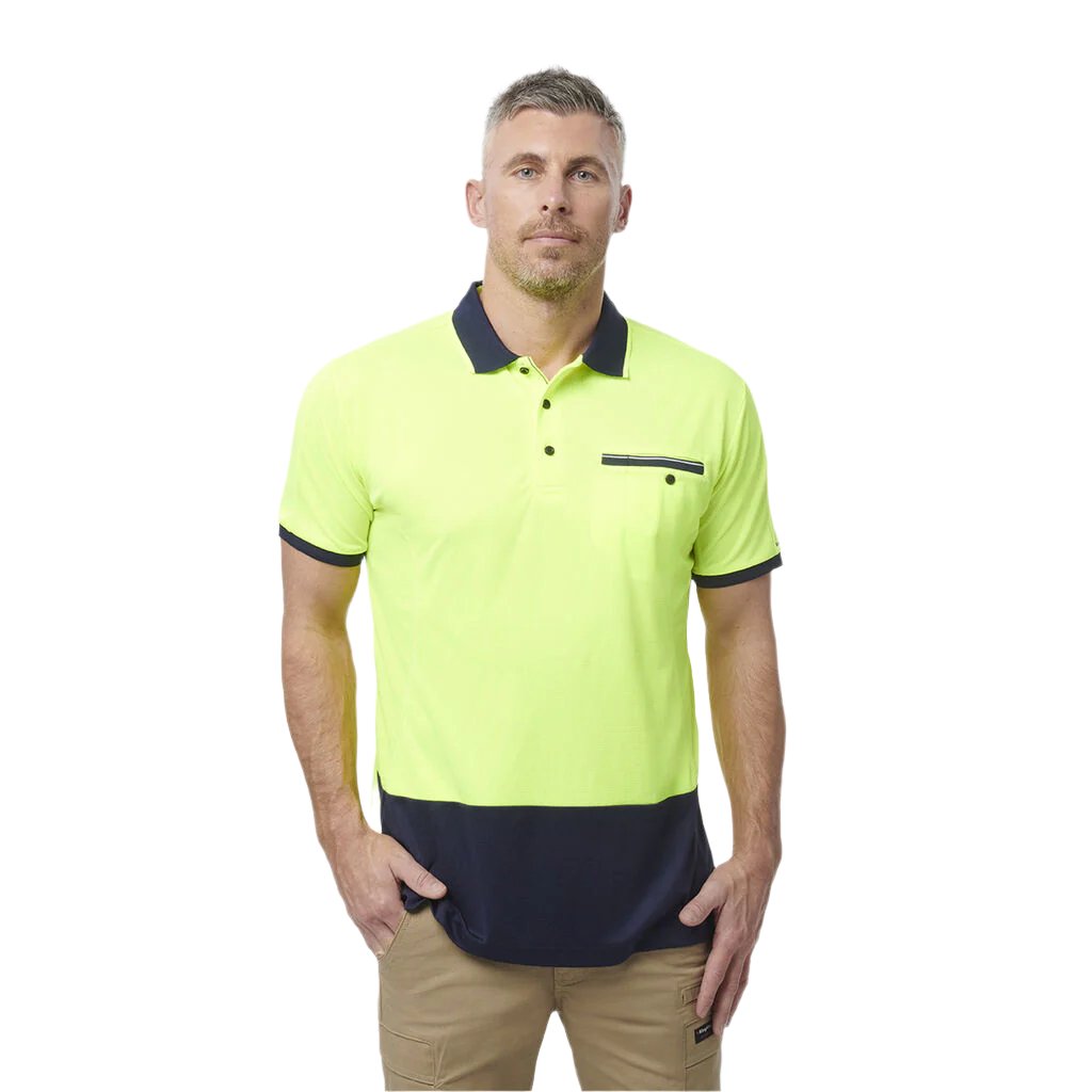 King Gee Workcool Hyperfreeze Hi-Vis Lightweight Short Sleeve Polo (K54845)