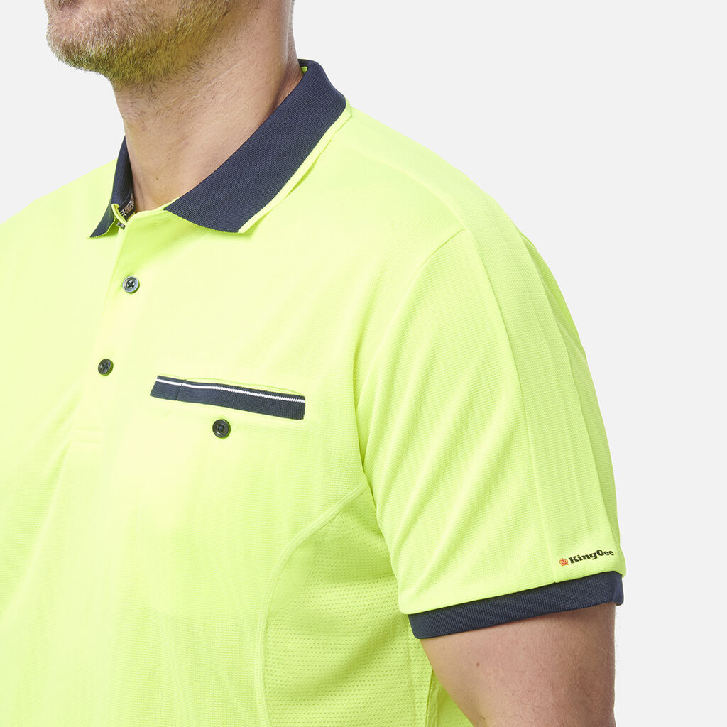 King Gee Workcool Hyperfreeze Hi-Vis Lightweight Short Sleeve Polo (K54845)