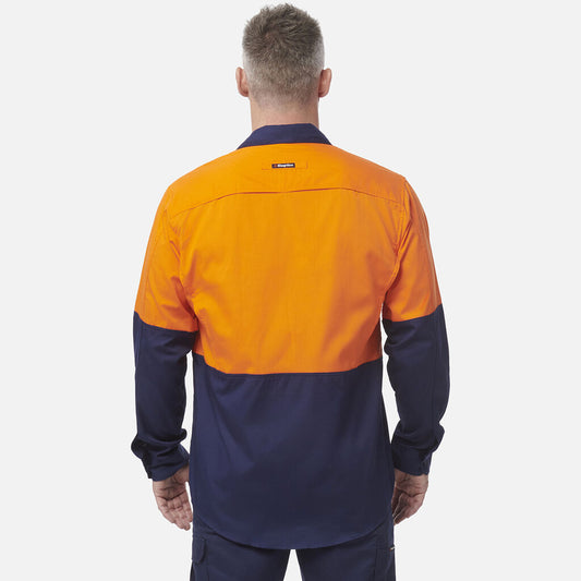 King Gee Workcool 2 Hi-Vis Two Tone Long Sleeve Drill Work Shirt (K54870)