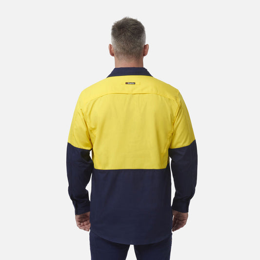 King Gee Workcool 2 Hi-Vis Two Tone Closed Front Long Sleeve Shirt (K54876)