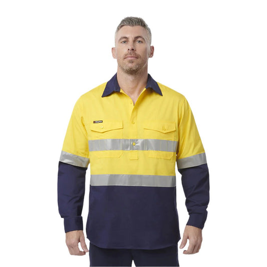 King Gee Workcool 2 Reflective Spliced Closed Front Shirt Long Sleeve (K54886)