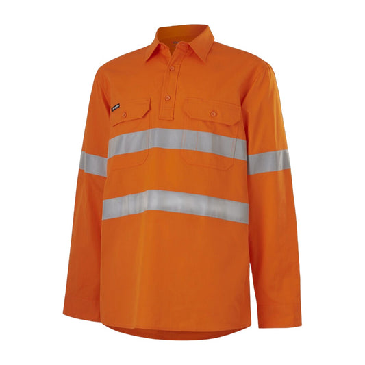 King Gee Workcool Vented Closed Front Shirt Taped Long Sleeve (K54916)