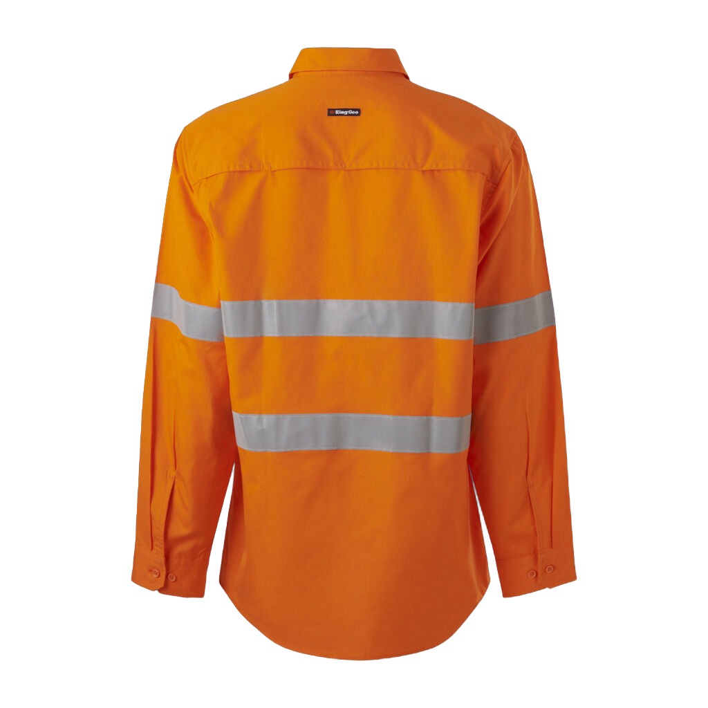 King Gee Workcool Vented Closed Front Shirt Taped Long Sleeve (K54916)