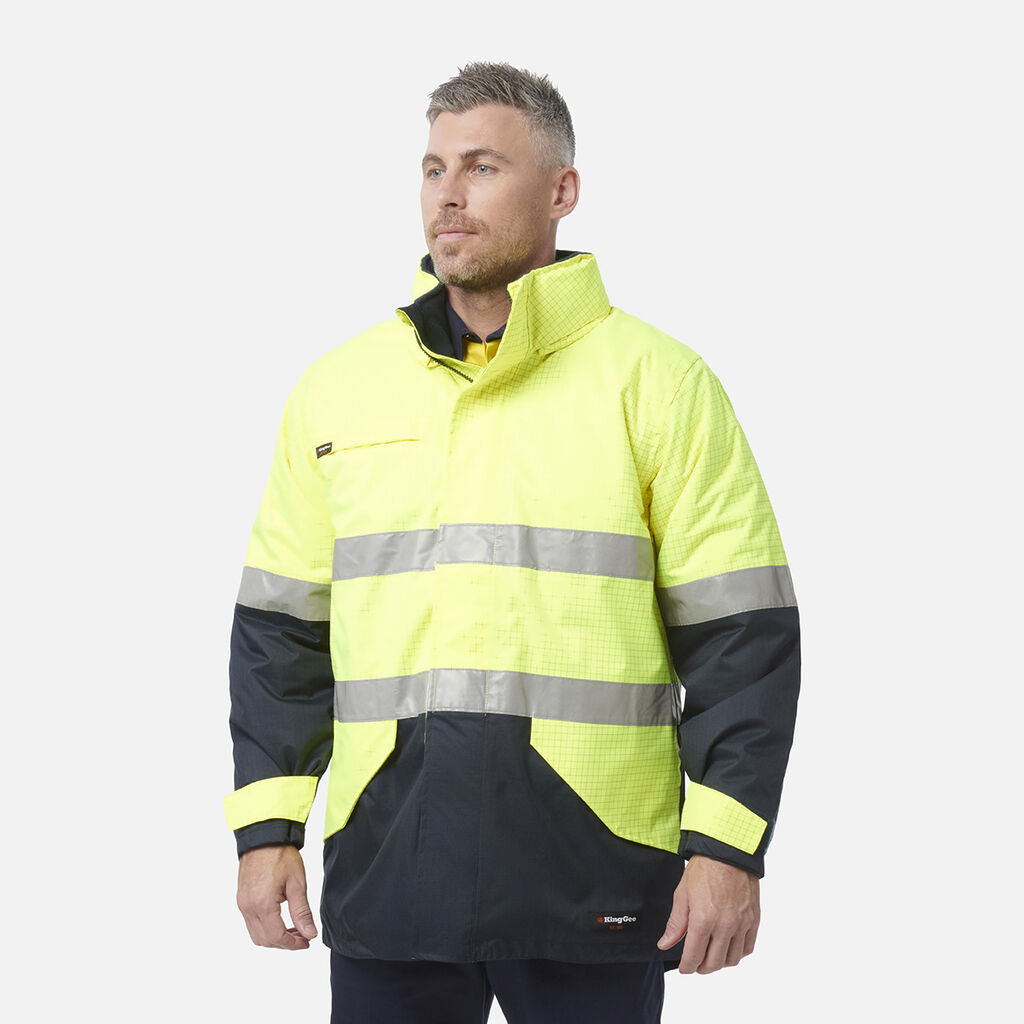 King Gee Hi-Vis Anti Static Waterproof Reflective Work Jacket (K55035)