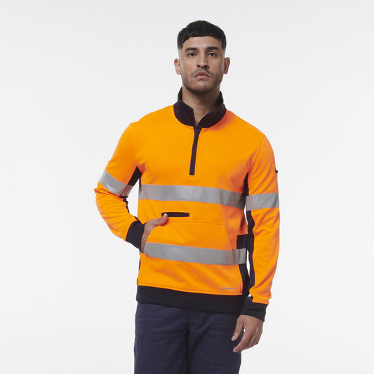 King Gee Hi Vis Reflective Spliced 1/4 Zip Fleece (K55040)