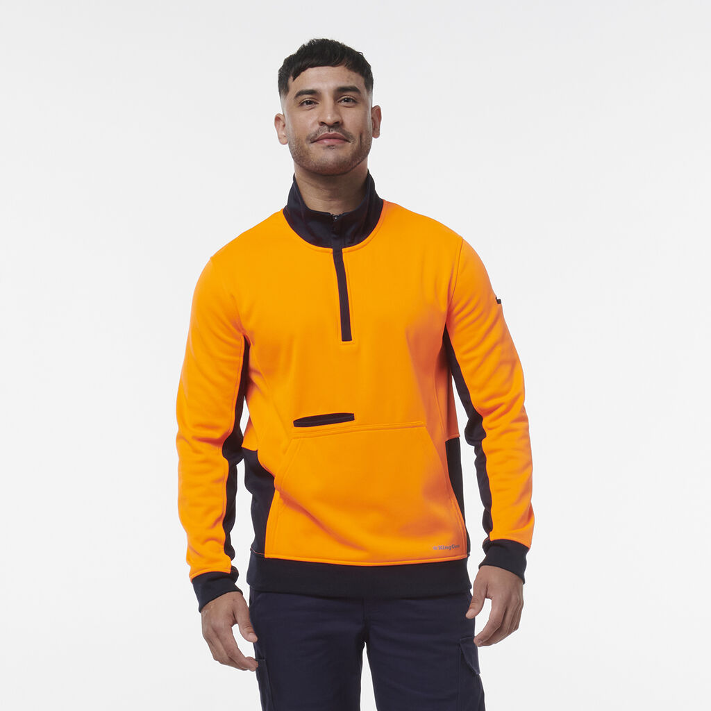 King Gee Hi Vis Spliced 1/4 Zip Fleece (K55047)