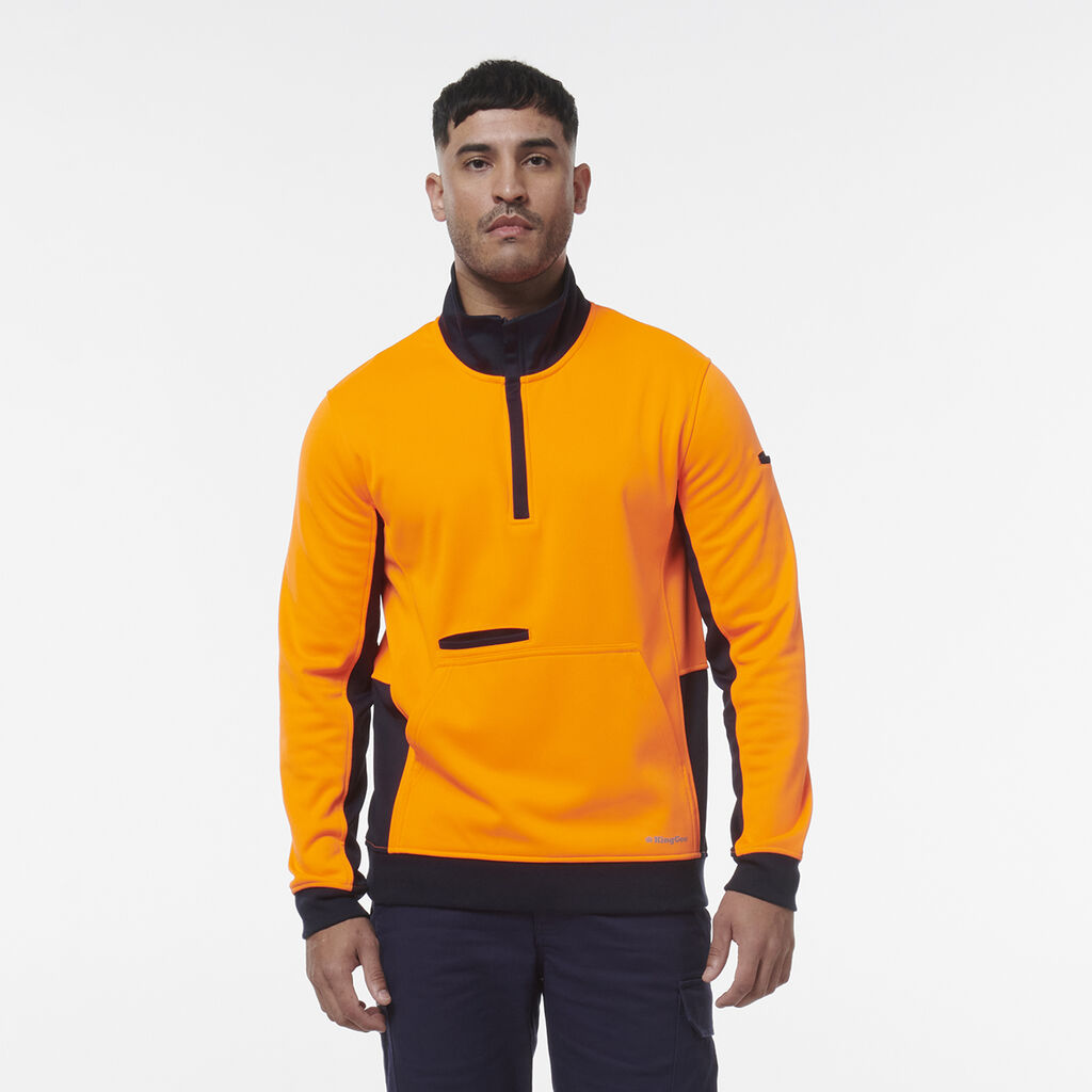 King Gee Hi Vis Spliced 1/4 Zip Fleece (K55047)