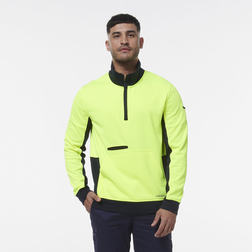 King Gee Hi Vis Spliced 1/4 Zip Fleece (K55047)