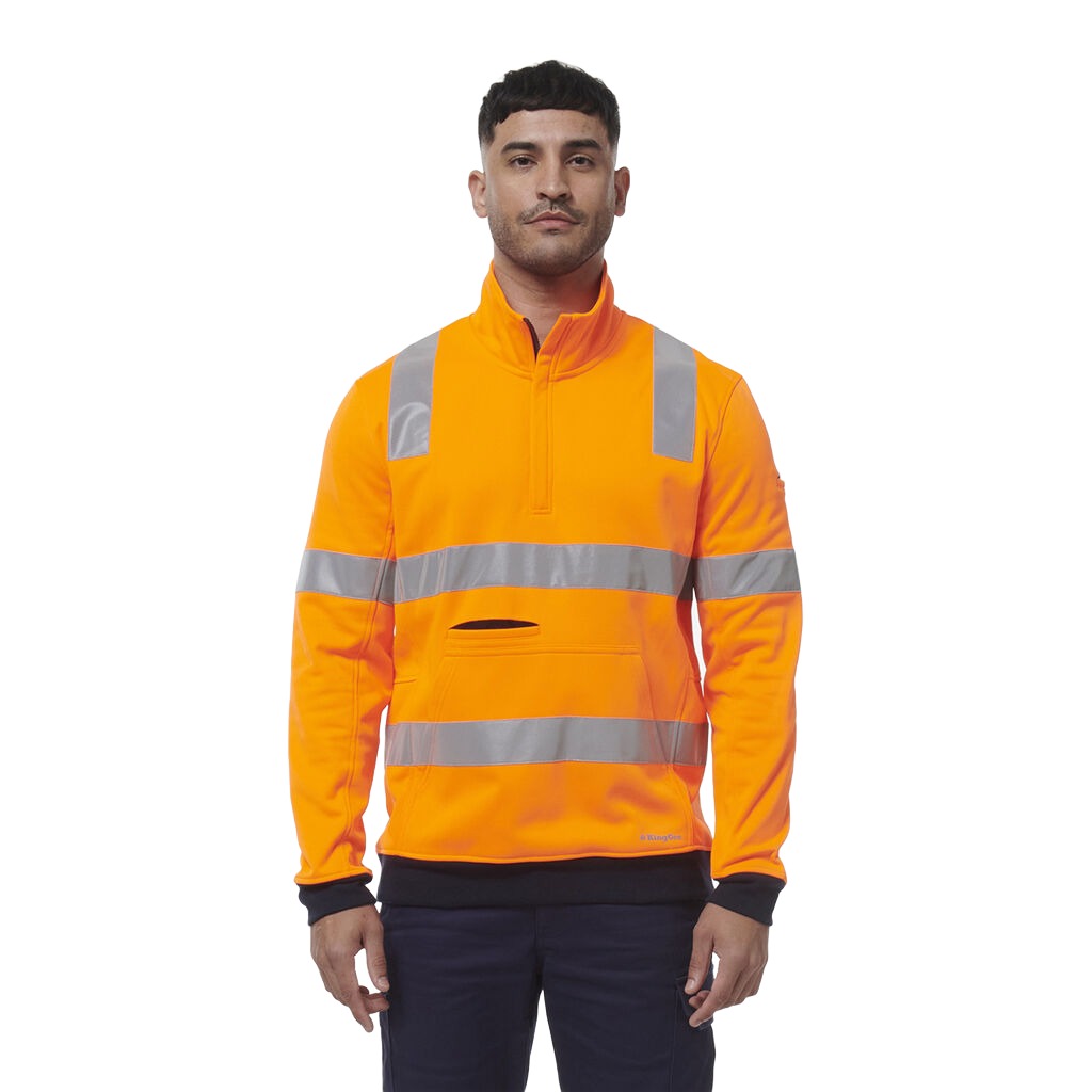 King Gee Hi Vis Reflective 1/4 Zip Fleece X Back (K55057)