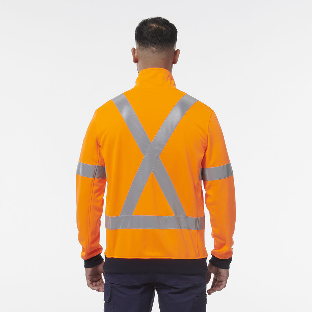 King Gee Hi Vis Reflective 1/4 Zip Fleece X Back (K55057)