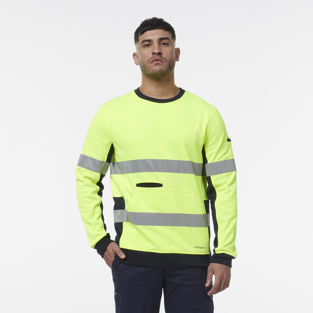 King Gee Reflective Spliced Crew Neck Fleece (K55058)