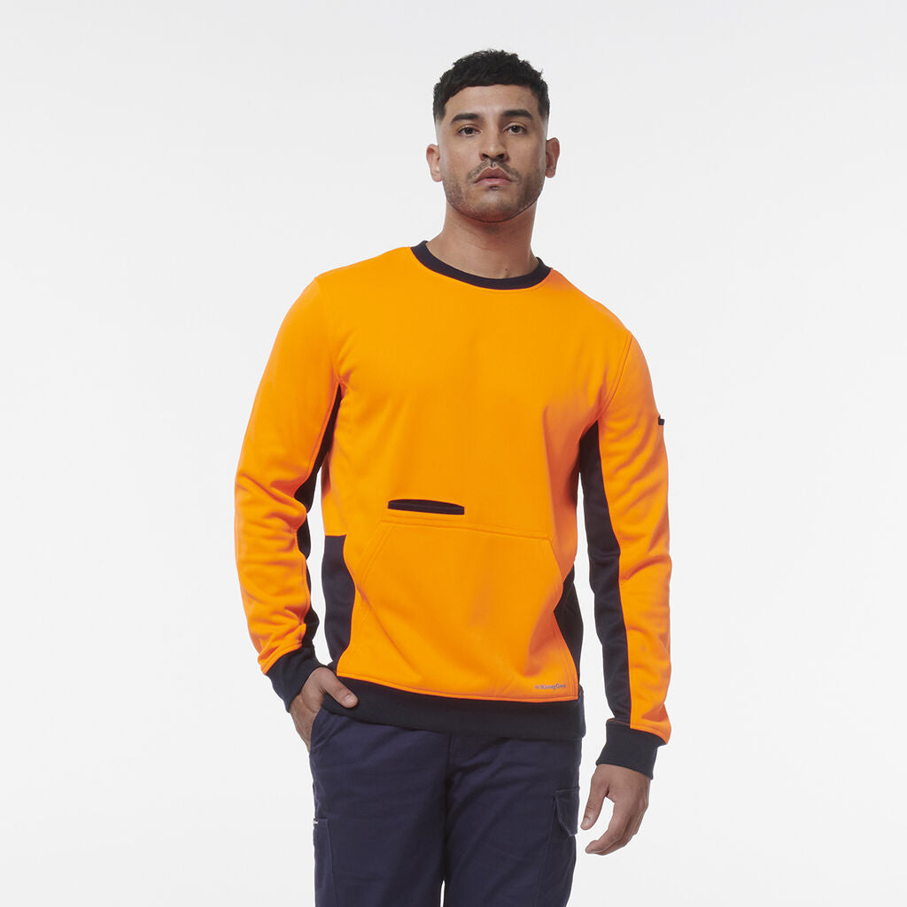 King Gee Hi Vis Spliced Crew Neck Fleece (K55062)