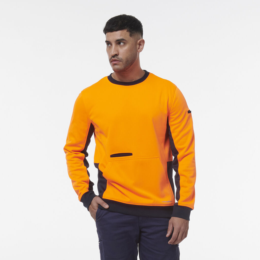 King Gee Hi Vis Spliced Crew Neck Fleece (K55062)