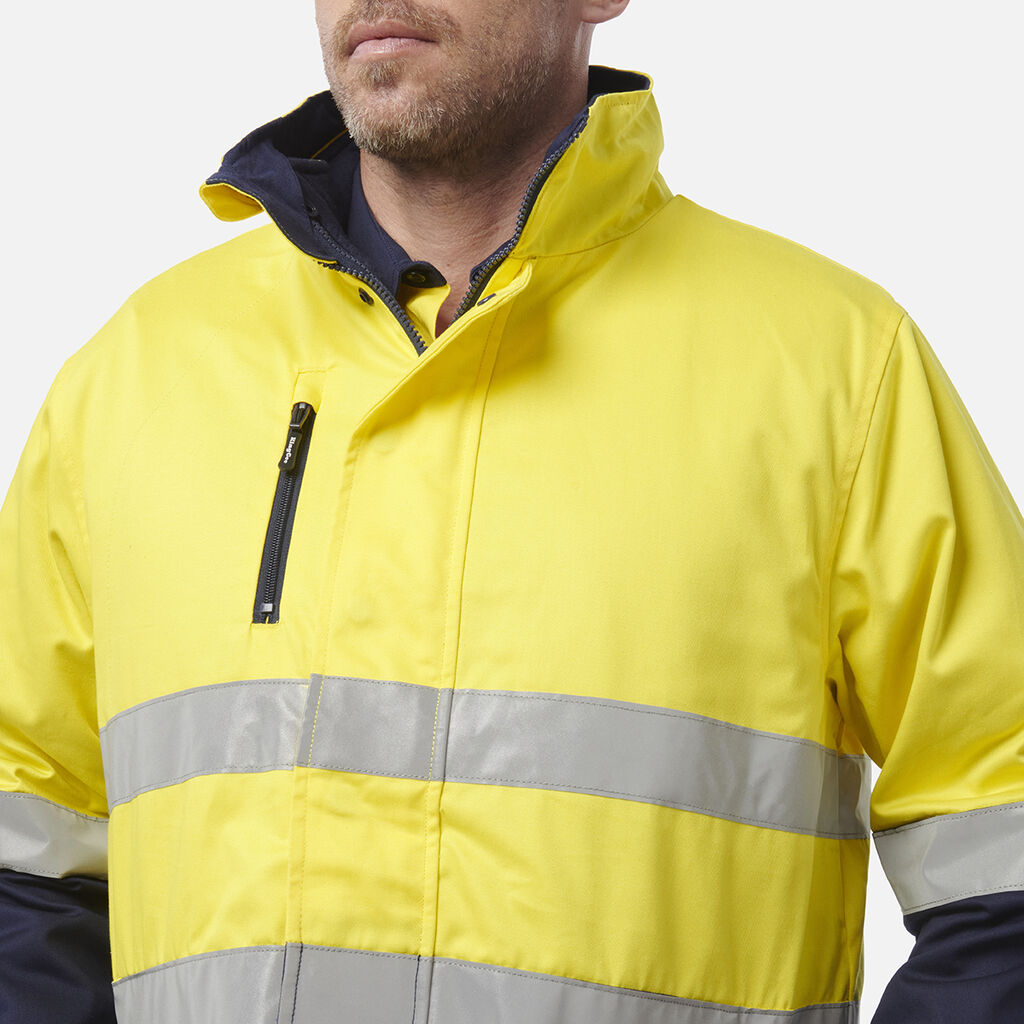 King Gee Originals 3 in 1 Hi-Vis Cotton Drill Reflective Work Jacket (K55400)